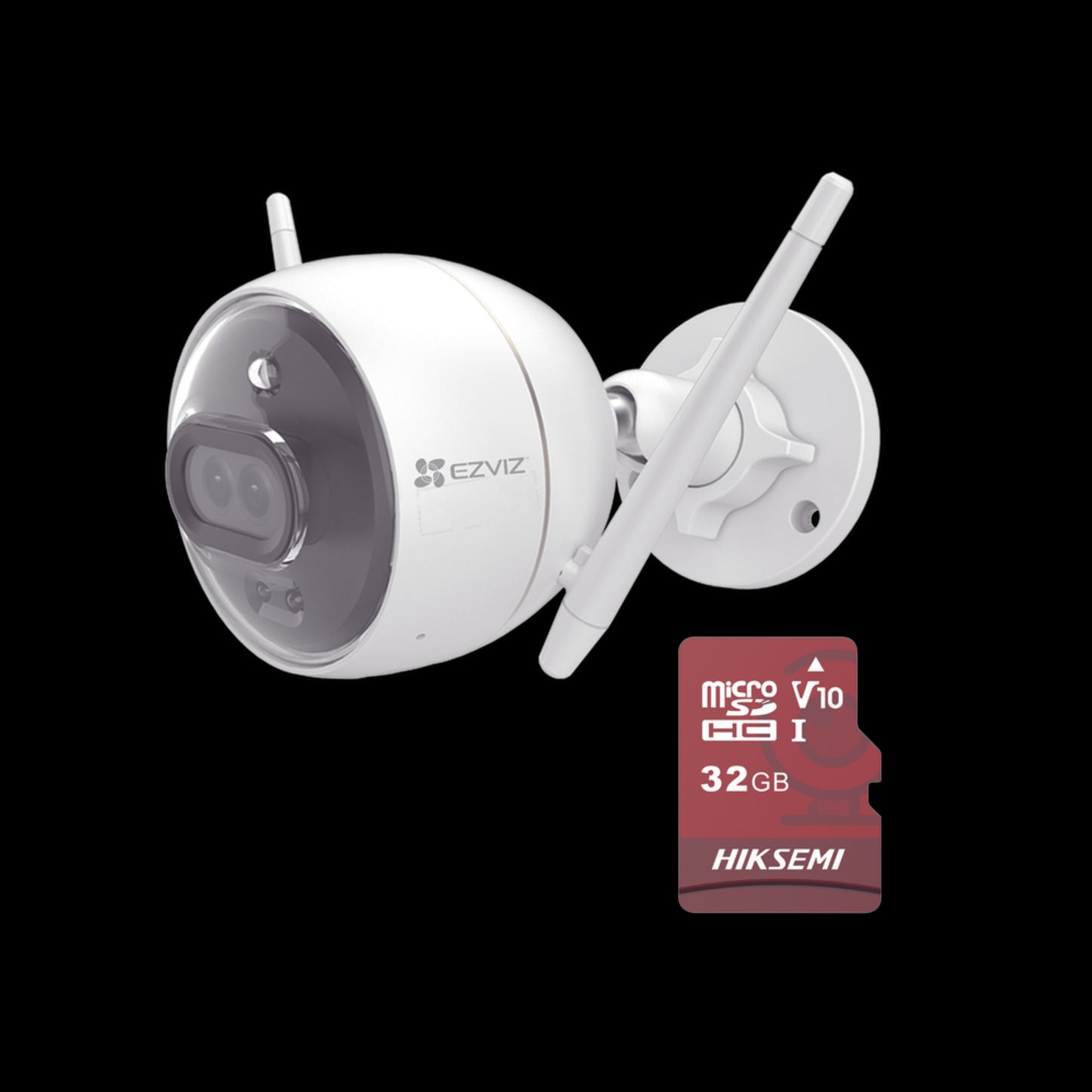 (C3X/KM)Kit de Camara WiFi y Memoria Micro SD / Incluye 1 Pieza C3X y 1 Memoria MicroSD 32GB / Audio de Dos Vías / Colores en Oscuridad / Detección Humana y de Vehículo