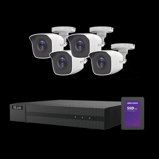 (HL24LQKITS-M(B)/512GB) KIT TurboHD 1080p + SSD de 500 GB / DVR 4 canales / 4 Cámaras Bala de Metal / Fuente de Poder / Accesorios de Instalación